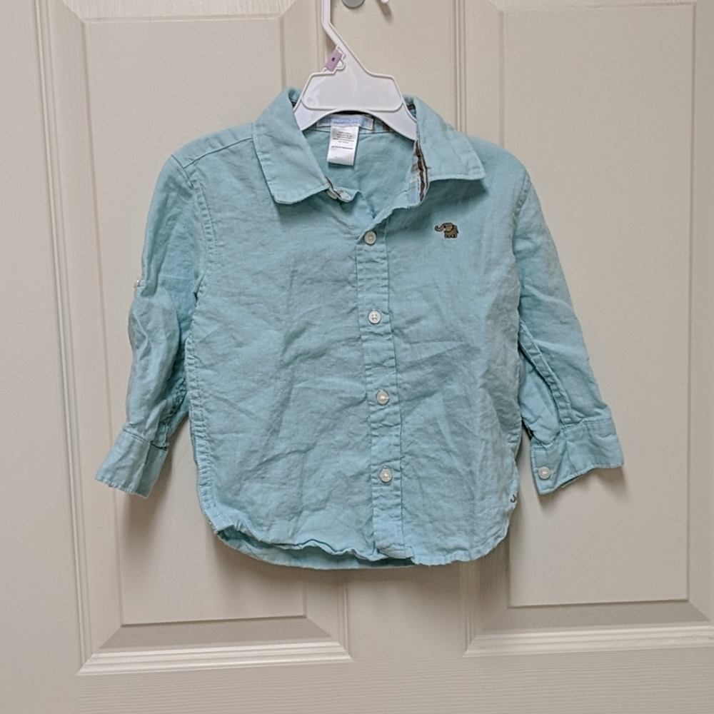 Janie and Jack Baby Boy Linen Dress Shirt